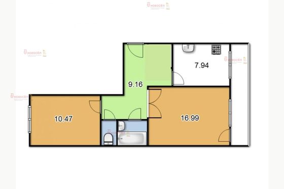 Продажа 2-комнатной квартиры 48 м², 4/9 этаж