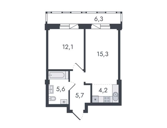 Продажа 2-комнатной квартиры 49,2 м², 10/16 этаж