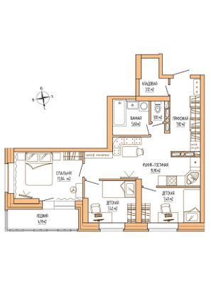 Продажа 2-комнатной квартиры 60,3 м², 19/24 этаж