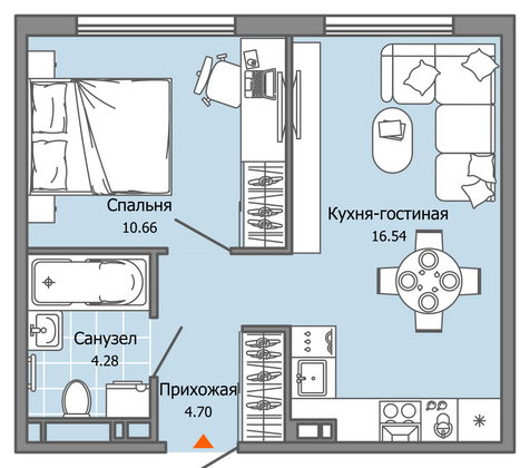 36 м², 2-комн. квартира, 3/7 этаж