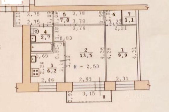 Продажа 2-комнатной квартиры 41 м², 2/5 этаж