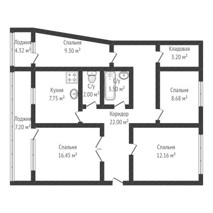 Продажа 4-комнатной квартиры 73 м², 2/5 этаж