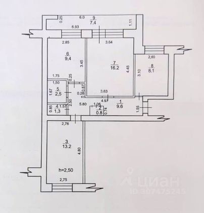 Продажа 3-комнатной квартиры 61 м², 4/9 этаж