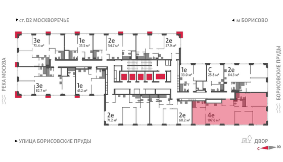 Продажа 4-комнатной квартиры 107,6 м², 39/52 этаж