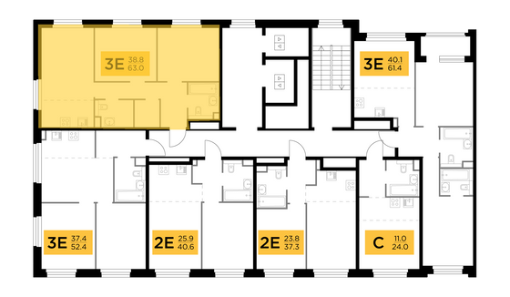 Продажа 3-комнатной квартиры 62,9 м², 17/20 этаж