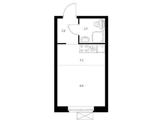 Продажа квартиры-студии 20,1 м², 20/27 этаж