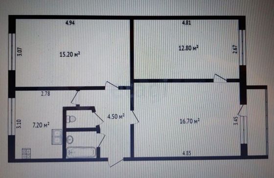 Продажа 3-комнатной квартиры 60 м², 2/5 этаж