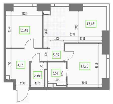 Продажа 2-комнатной квартиры 58,7 м², 9/57 этаж