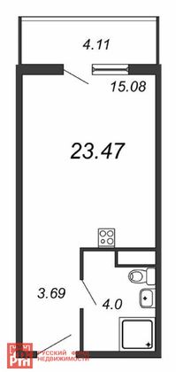 Продажа квартиры-студии 23,5 м², 3/18 этаж