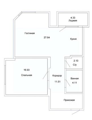 Продажа 2-комнатной квартиры 59,8 м², 9/18 этаж