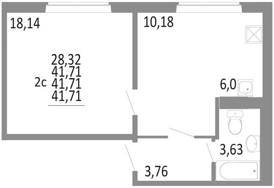 Продажа квартиры-студии 42 м², 1/10 этаж