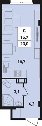 Продажа квартиры-студии 23 м², 9/18 этаж