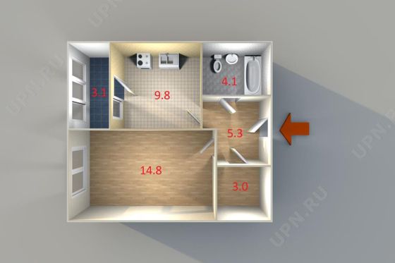 Продажа 1-комнатной квартиры 37 м², 4/25 этаж