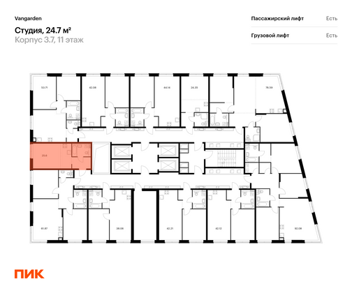 Продажа квартиры-студии 24,7 м², 11/21 этаж