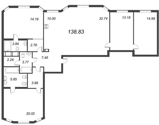 Продажа 4-комнатной квартиры 138,8 м², 5/10 этаж