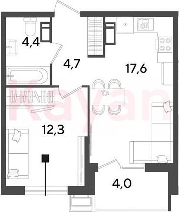 Продажа 2-комнатной квартиры 39 м², 11/18 этаж