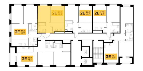 Продажа 2-комнатной квартиры 42,4 м², 14/17 этаж