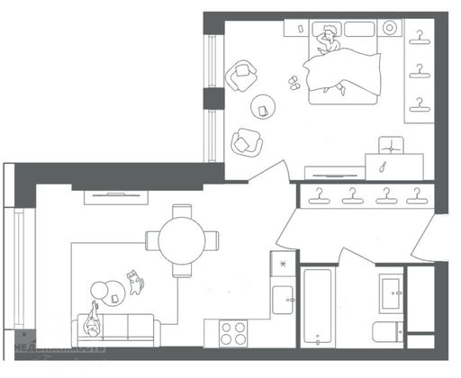 Продажа 2-комнатной квартиры 45 м², 51/51 этаж