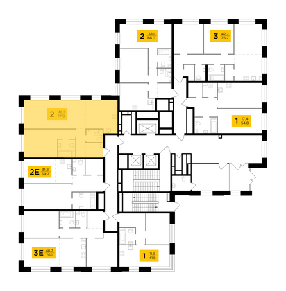 Продажа 2-комнатной квартиры 80,7 м², 2/19 этаж