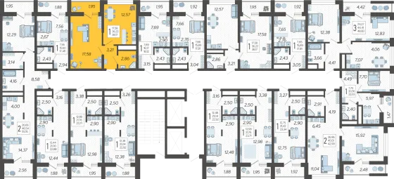 Продажа 1-комнатной квартиры 38,2 м², 13/19 этаж