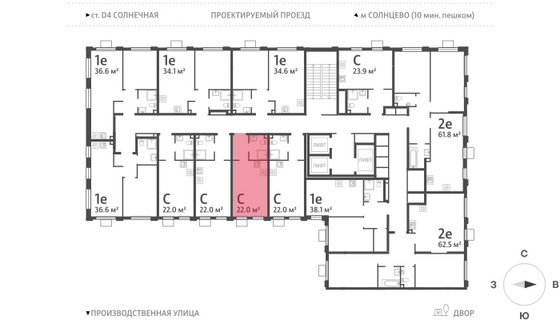 Продажа квартиры-студии 22 м², 23/24 этаж