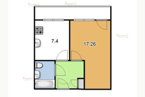 Продажа квартиры-студии 35 м², 26/26 этаж