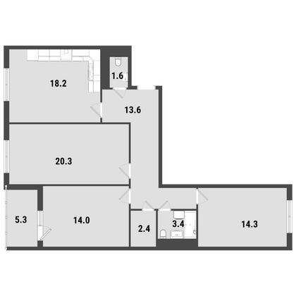 Продажа 3-комнатной квартиры 90,5 м², 20/23 этаж