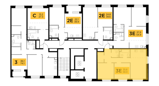 Продажа 3-комнатной квартиры 58 м², 20/20 этаж