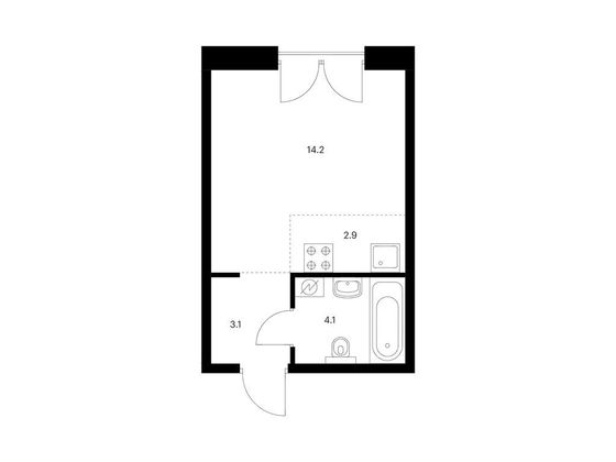 Продажа квартиры-студии 24,3 м², 4/7 этаж