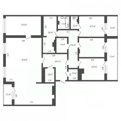 Продажа 3-комнатной квартиры 123,8 м², 17/17 этаж