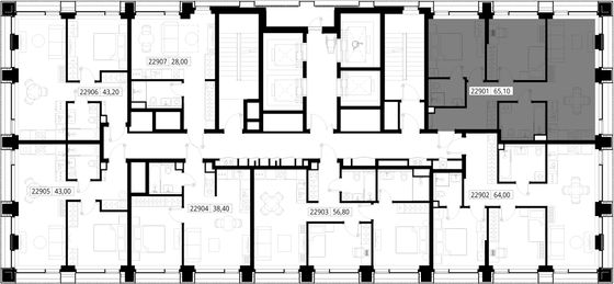 Продажа 2-комнатной квартиры 65,1 м², 29/36 этаж