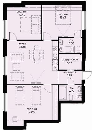 Продажа 3-комнатной квартиры 100,4 м², 3/10 этаж