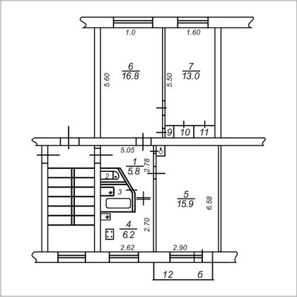 Продажа 3-комнатной квартиры 63,1 м², 5/5 этаж