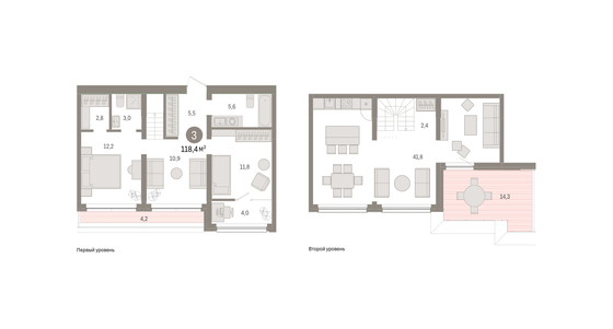 118,3 м², 3-комн. квартира, 7/8 этаж