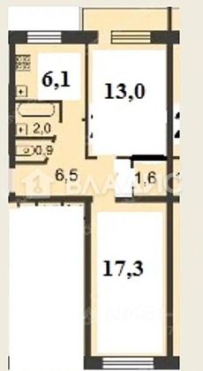 Продажа 2-комнатной квартиры 47,9 м², 3/5 этаж