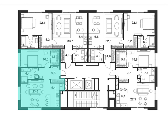 Продажа 1-комнатной квартиры 69,6 м², 2/5 этаж