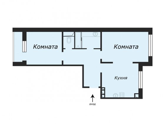 Продажа 2-комнатной квартиры 59,2 м², 2/4 этаж