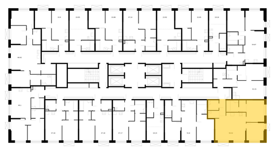 Продажа 2-комнатной квартиры 59,4 м², 2/24 этаж