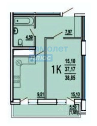 Продажа 1-комнатной квартиры 37,5 м², 17/17 этаж