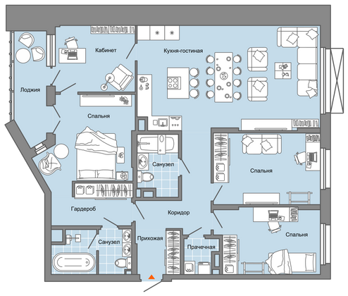 Продажа 3-комнатной квартиры 121 м², 3/8 этаж