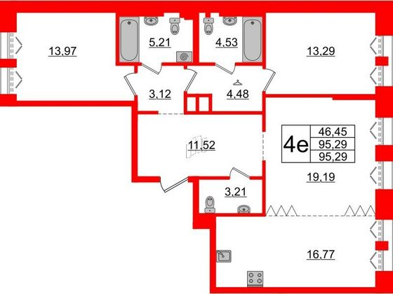 Продажа 3-комнатной квартиры 95,3 м², 2/8 этаж