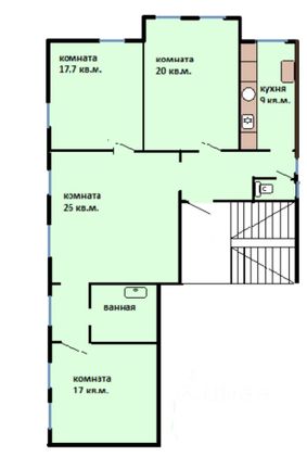 Продажа квартиры со свободной планировкой 108 м², 2/3 этаж