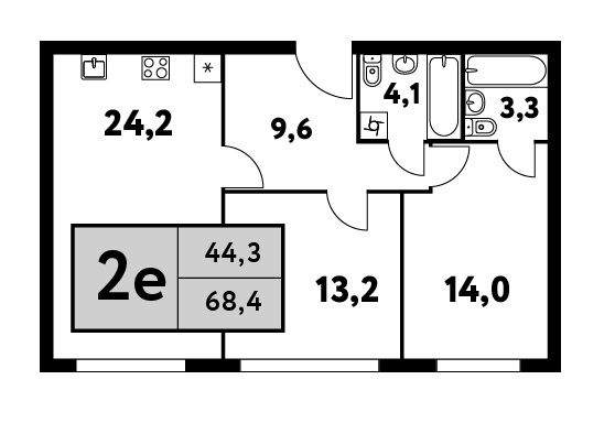 68,4 м², 3-комн. квартира, 35/35 этаж