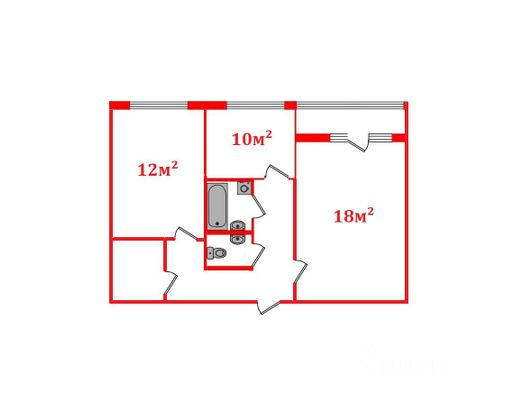 Аренда 2-комнатной квартиры 55 м², 1/5 этаж