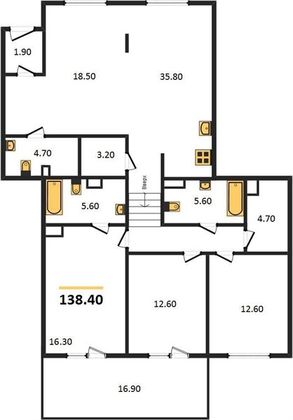 Продажа 3-комнатной квартиры 138,4 м², 2/17 этаж