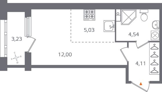 Продажа квартиры-студии 27,3 м², 2/10 этаж