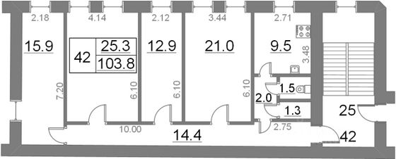 Продажа 1 комнаты, 21 м², 3/4 этаж