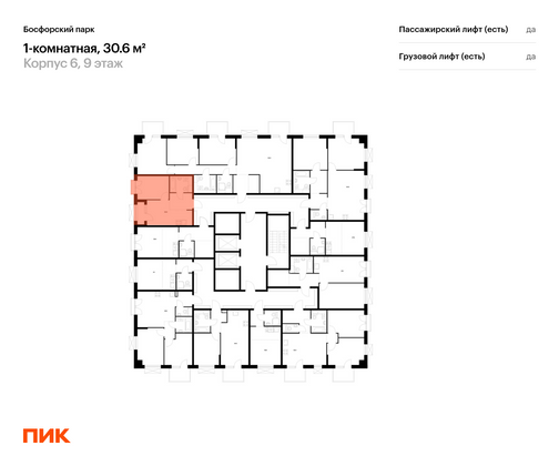 Продажа 1-комнатной квартиры 30,6 м², 9/9 этаж