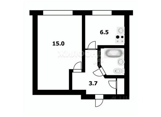 Продажа 1-комнатной квартиры 28,3 м², 1/5 этаж