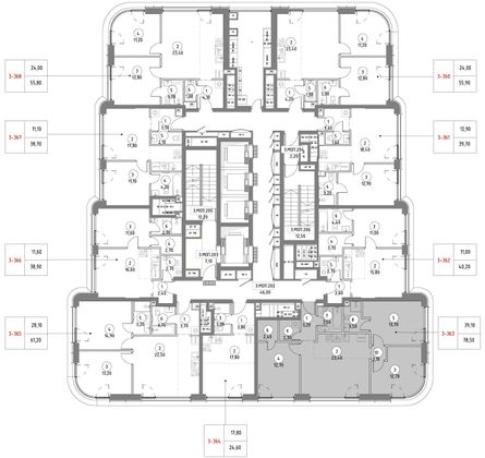 Продажа 3-комнатной квартиры 78,5 м², 43/53 этаж